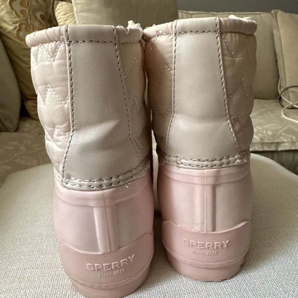 SPERRY Girl's Sperry Size 2M  7-8 Y O Duck Boot Pink Snow/rain
